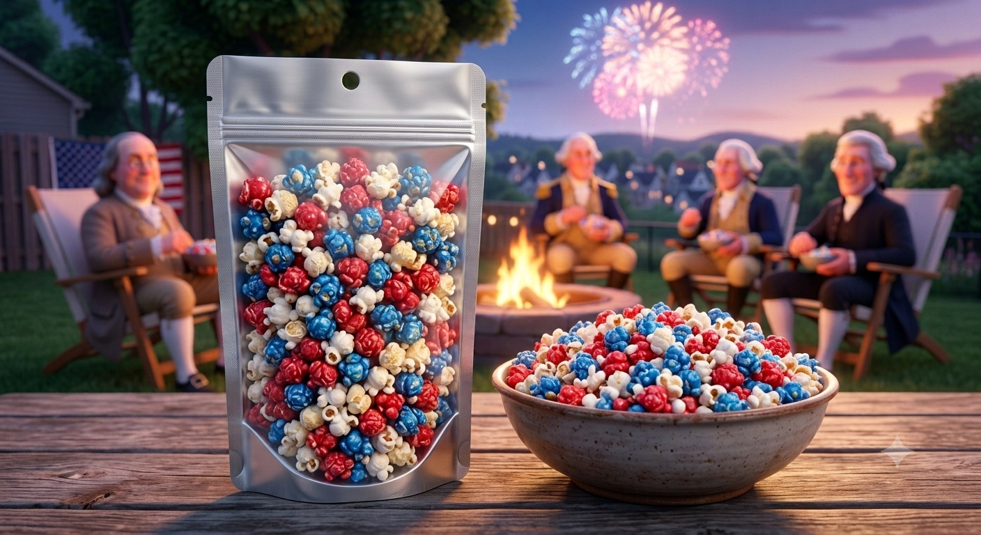 Patriotic Popcorn Patriot popcorn, Jello popcorn, Americas birthday treats, 4th of July Popcorn