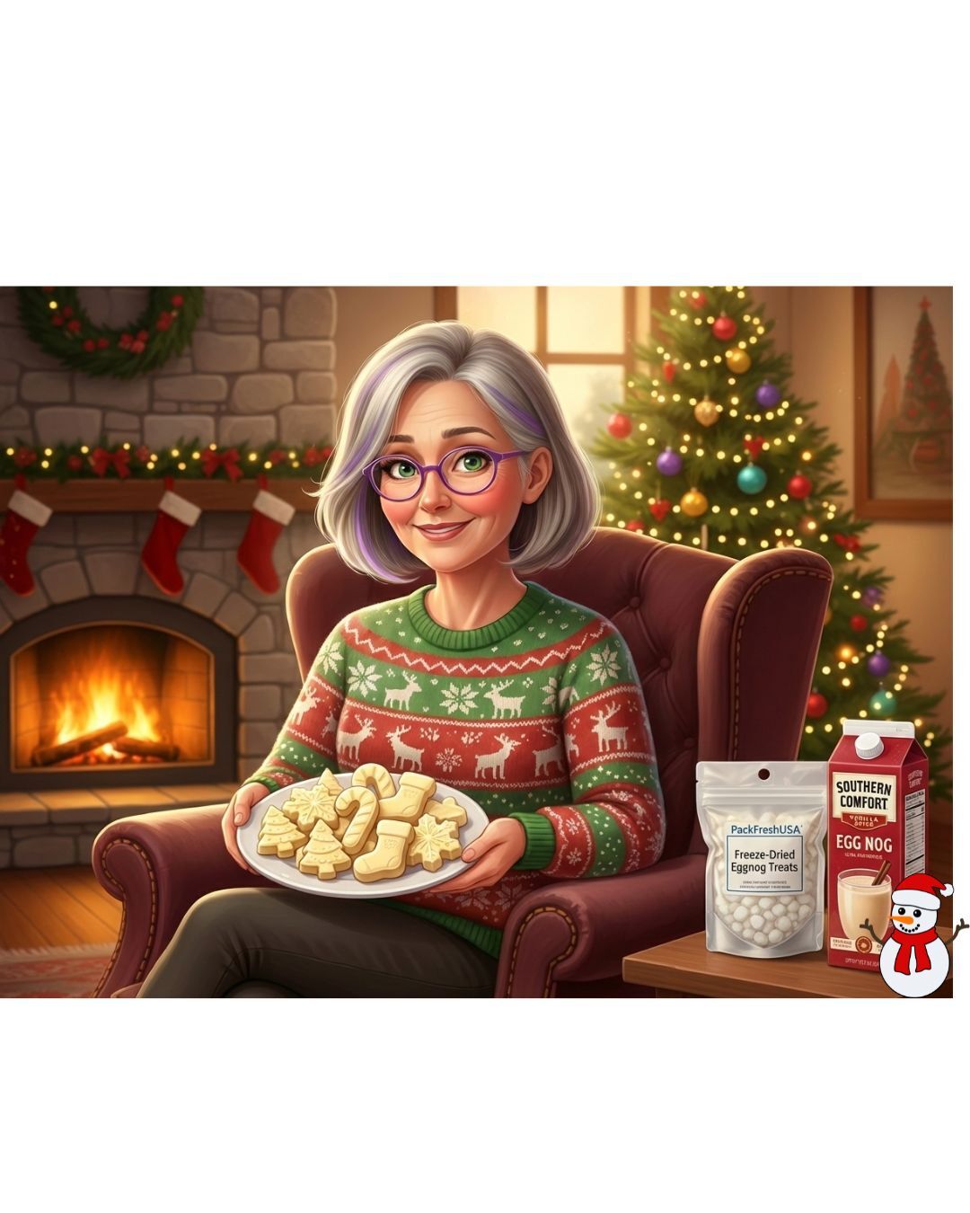 Mimi with her freeze-dried treats