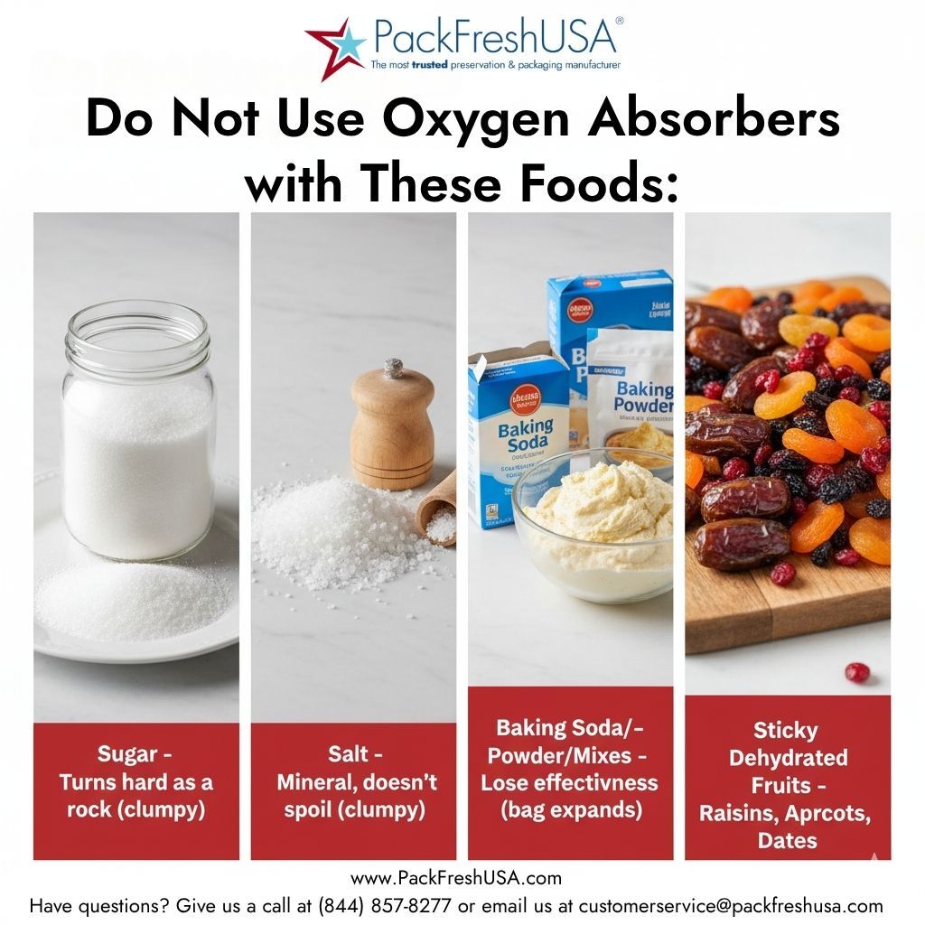What foods not to add oxygen absorbers When Not to Use oxygen absorbers, packfreshusa